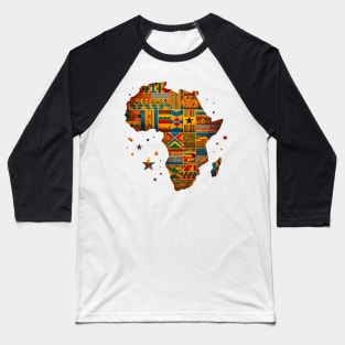 African Map Kente Pattern Baseball T-Shirt